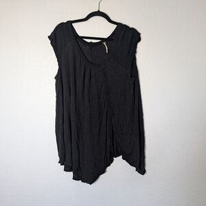 Free People Black Draped Blouse